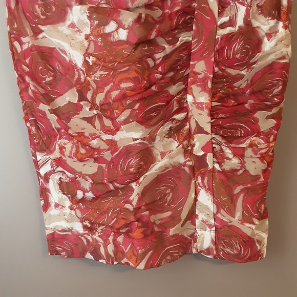 EMMA Europe Geometric Floral Rushed Stretchy Pencil Skirt, Size EU36 / US4 - Picture 3 of 13